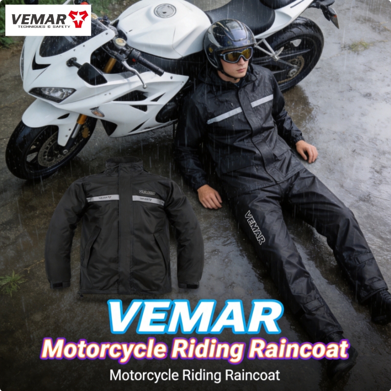 Motorcycle Gear Rain - VEMAR Su Geçirmez Motosiklet Yağmurluk Ceket