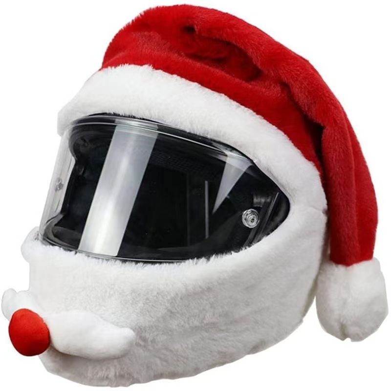 Helmet Full Face - Noel Baba Kask Kılıfı Peluş Motosiklet