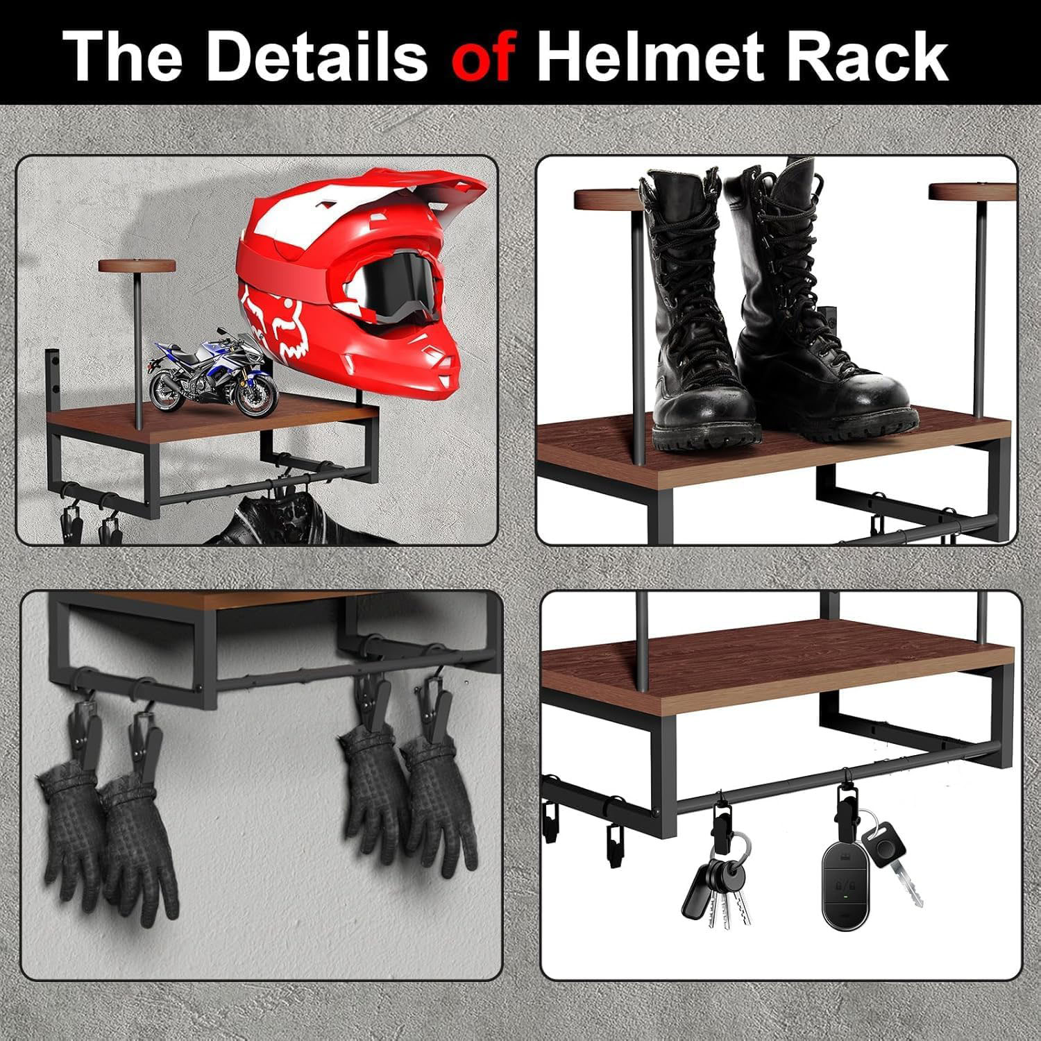 Ahşap Motosiklet Kaskı Duvar A - Motorcycle Gear Hanger incelemesi ve fiyatı